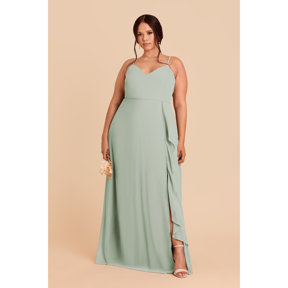 Birdy Grey Theresa chiffon sage dress special Occasion bridesmaid women large 2X